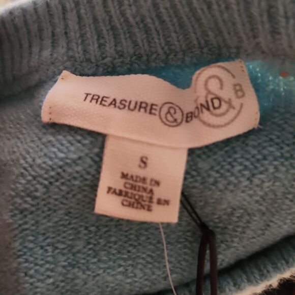 Treasure & Bond Ladies Size Small Blue Soft Cozy Crewneck Pullover Sweater - Picture 6 of 6